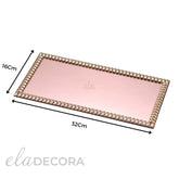 Bandeja Decorativa Retangular Rose Gold 32cm - Ela Decora